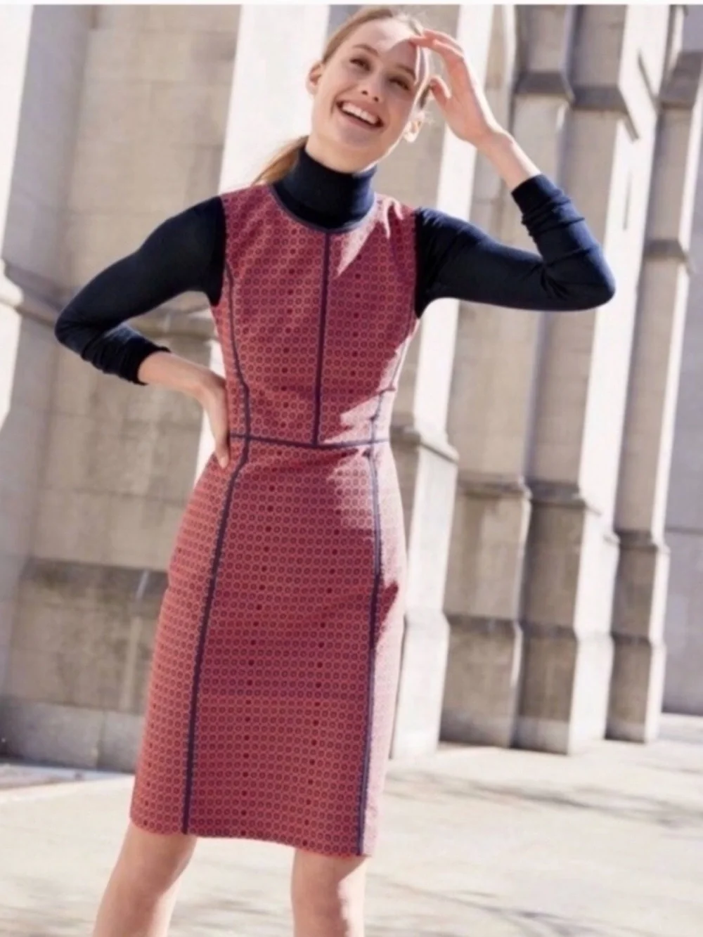 J Crew Sleeveless Sheath Dress Purple Medallion Foulard Print Size 2 Career Work